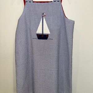 Striped Nautical Dress with Sailboat Design